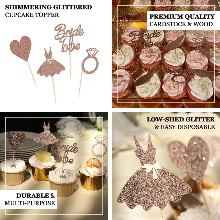 24-Pack Baby Shower Cupcake Toppers – Glittery Party Decor For Cakes & Desserts