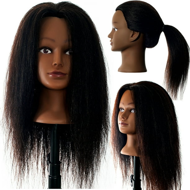Hair By DK Real Hair Mannequin Head Dark Brown 2 Light Yaki kinky
