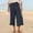 Navy, variant on LADIGASU Womens Casual Solid Color Loose Pants Capris With Pocket