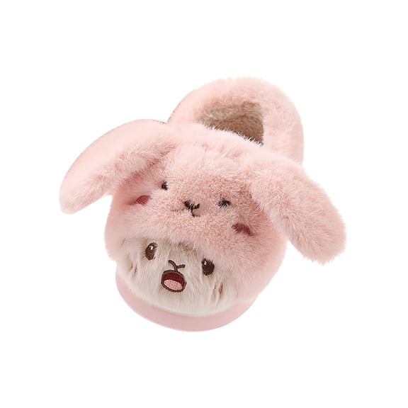NIEWTR Toddler Slippers Girls Boys Fuzzy House Kids Slipper with Memory Foam,Non-slip Warm Soft Plush Bedroom Winter Indoor Shoes(A-Pink,8.5)