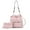 Pink, variant on Larissa Vegan Leather Women's Bucket Bag & Wristlet Wallet, Drawstring Hobo Purse Handbag 2 Pcs by Mia K - Pink