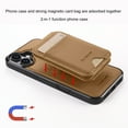thumbnail image 4 of for iPhone 7 / 8 / SE 2022 & 2020 Case Wallet Card Holder for Women Men Compatible with Magsafe Wallet Detachable Magnetic 2 in 1 Stand Credit Card Slots PU Leather Shockproof Phone case-Off, Brown, 4 of 8