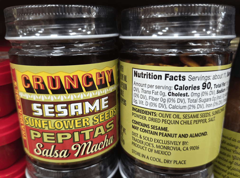 Trader Joe's Sesame Sunflower Seeds Pepitas Salsa Macha 6oz 170g (2 Jars)