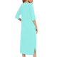 thumbnail image 5 of Karight Women Zipper Robe 3/4 Sleeves Housecoat Dress Full Length Nightgown with Pockets Lounge House Coats Long Bathrobe, 5 of 6