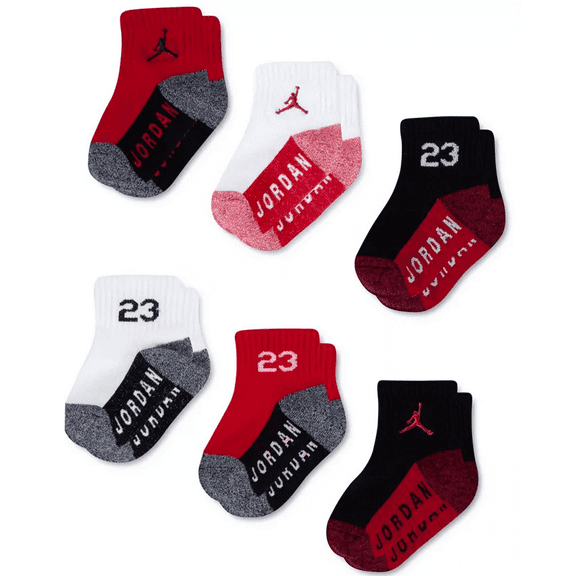 JORDAN Baby Boys' Ankle Socks Lightweight 6 Pairs 12-24 Months