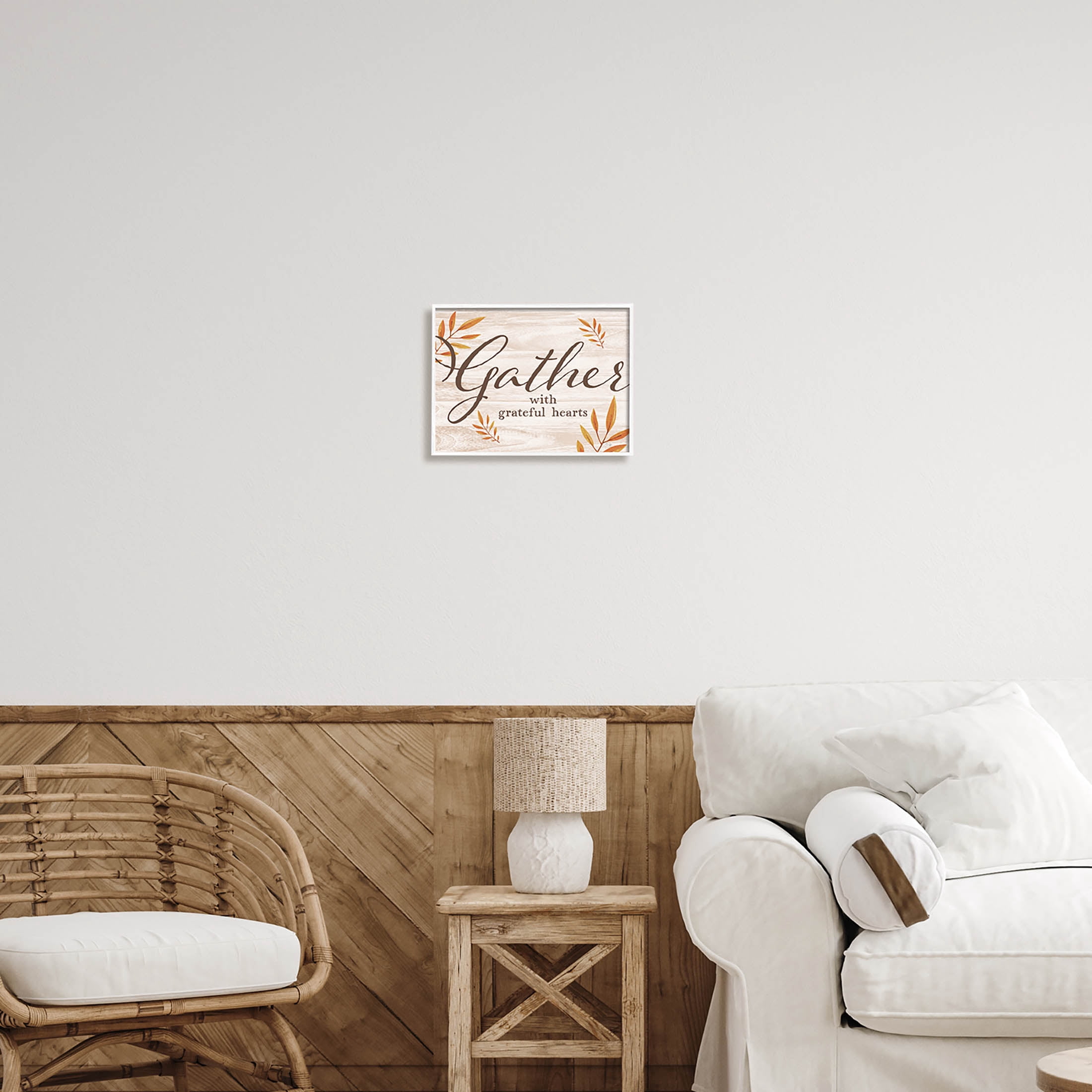 Gather With Grateful Hearts Botanicals Botanical & Floral Graphic Art White Framed Art Print Wall Art