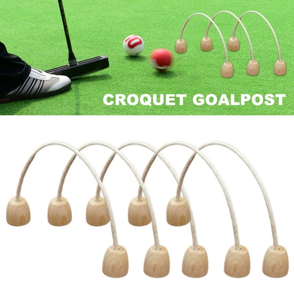 5Pcs Croquet Wicket Croquet Sticks Rope Croquet Cotton Rope Goal Heavy-Duty Croquet Wickets for Lawns Backyards Parks