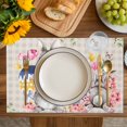 thumbnail image 4 of Bunny Easter Placemats Set of 4, Eggs Spring Floral Grey Plaid Farmhouse Placemats for Dining Table, Place Mats for Kitchen Tabletop, Waterproof Wipeable Dining Table Mats Set, 4 of 9