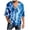 Blue, variant on Krdevn Men's Spring and Summer Casual Tie Dye Print T Shirt Lacing V Neck 3/4 Sleeve Tops,3XL