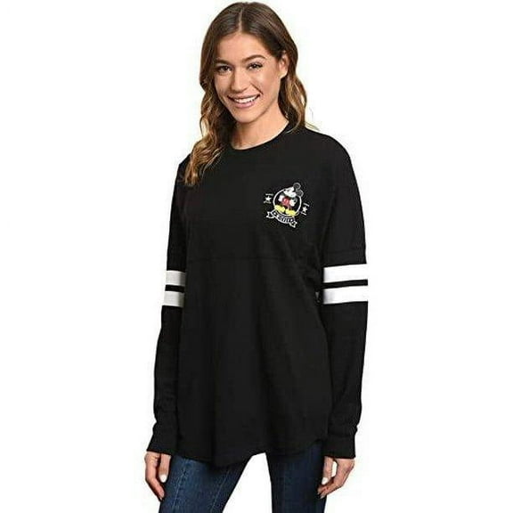 JERRY LEIGH Women's Mickey Mouse Long Sleeve Pullover T-Shirt