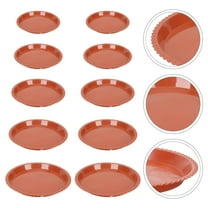 WHAMVOX 15Pcs Brown Plastic Plant Saucers for Garden Storage with Drip Trays to Fit Various