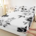 thumbnail image 3 of Feelyou Grey Fashion Flower Full Size Sheets, Watercolor Floral Bed Sheets, Teens Adult Women Girls Sheet Sets, Ultra Soft Bedroom Decor, 4 Pieces, 3 of 7