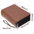 thumbnail image 1 of Bolsa para bolígrafos de PU de gran capacidad, bolsa de papelería para estudiantes, bolsa de almacenamiento para pintura artística con 200 agujeros, cortina para bolígrafos, 1 of 6