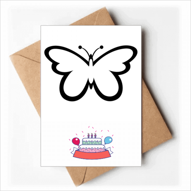Simple Black Flying Black Happy Birthday Greeting Cards Envelopes Blank