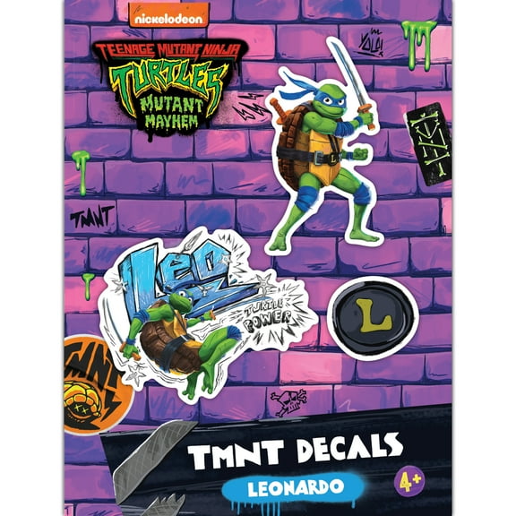 TMNT Teenage Mutant Ninja Turtles Leo Vinyl Decals - Set of 3 Leonardo Mutant Mayhem Stickers for Car Water Bottle Bike Helmet Laptop Skateboard - Outdoor Rated Water Resistant Vinyl