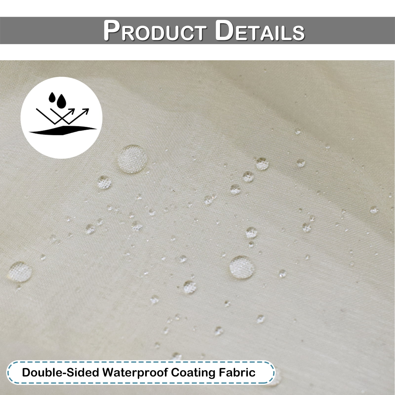Lapalife Outdoor Sheer Curtains for Patio Waterproof, Sticky Tab Top Voile Sheer Drapes Indoor Outdoor Deck, 1 Panel, 52"x 96", Beige