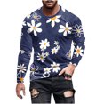 thumbnail image 2 of Blusas y camisas de manga larga con cuello redondo para hombre, estilo casual, cuello redondo, manga larga, estampado, blusa para hombre, 2 of 5