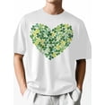 thumbnail image 2 of T-Shirts for Men, St. Patrick's Day Shamrock Crew Neck Cotton T-Shirt Men's Short Sleeve Green Ombre Love Heart, 2 of 8