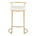 thumbnail image 4 of LumiSource Gold Metal, White PU Round Fuji 26" Fixed-Height Counter Stool - Set of 2, 4 of 8