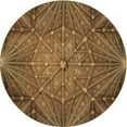 thumbnail image 1 of Ahgly Company Indoor Round Patterned Blood Red Brown Area Rugs, 5' Round, 1 of 6