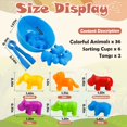 thumbnail image 3 of GKDOMS Contar Animales Juguetes Juego de Combinación con Cuencos de Clasificación Actividades de Aprendizaje Preescolar Juguete Sensorial Montessori para Matemáticas Clasificación de Colores Favores d, 3 of 5