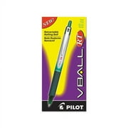 VBall RT Liquid Ink Retractable Roller Ball Pen 0.7mm, Green Ink, Green/White Barrel