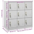 thumbnail image 2 of vidaXL Locker Cabinets 2 pcs Light Gray 35.4"x17.7"x36.4" Steel, 2 of 9