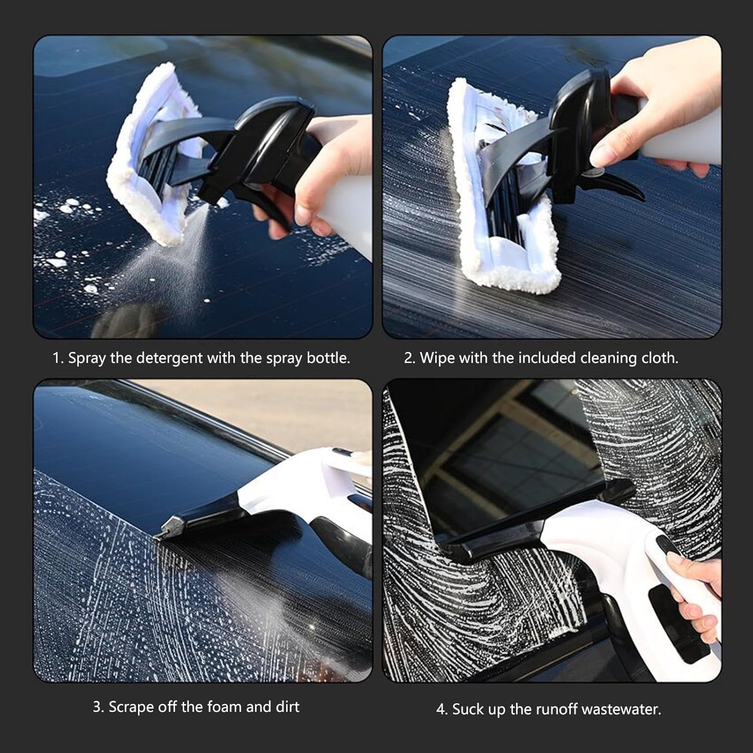 Power Blade Window Cleaner, PowerBlade Vacuum Squeegee – Electric Window Cleaning Tool with Suction, Cordless Glass Vacuum Squeegee for Streak-Free Shine, Home Window Washing Gadget