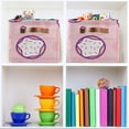 thumbnail image 6 of Yayeee 2 Pack Canvas Storage Basket with Handles for Shelves Fabric Bins Closet Organizer, Pink Cartoon Pattern, 6 of 8