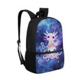 thumbnail image 2 of Uourmeti Durable 17 Inch School Backpack, Durable Fabric Adjustable Comfort Shoulder Adjustable Comfort Straps Student Bookbag, Axolotl Galaxy Pattern, 2 of 6