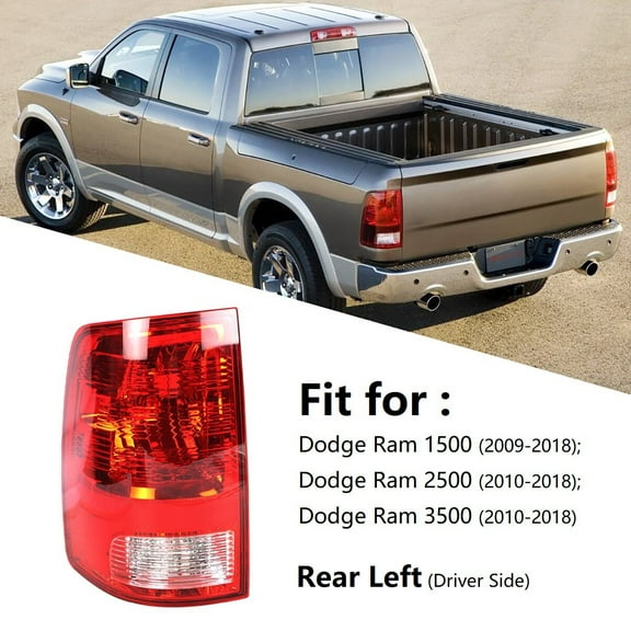 Fit for Dodge Ram 1500 2500 3500 2009-2018 Rear Left Driver Side Tail Light Lamp Housing Assembly (without Bulbs)