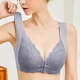 thumbnail image 2 of Ahuyic Womens Bra,Summer Plus Size Bra,Womens Lace Patchwork Bra Underwear Bra Everyday Underwear,Gray,XXXXL, 2 of 5