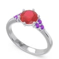 thumbnail image 2 of 2.15 Carat Round Cut Red Ruby & Amethyst Gemstone Sparkle Proposal Ring for Women Solid 14K White Gold Size 9 by Diamond-Capitals, 2 of 7