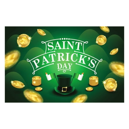 

St Patricks Day StPatrick s Day Background Cloth Flag Festival Party Decoration Irish Clovers Theme Banner 180 * 115cm/70.8 * 45.2in Event Table Runner