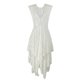 thumbnail image 4 of Vestido largo sexy de mujer con falda irregular de encaje alto y bajo - Cuello en V, mangas con volantes, diseño con bolsillos - Apto para la playa, para llevar de forma informal o para fiestas - A, 4 of 5