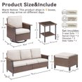 thumbnail image 2 of Yeahumalia 6-Piece Wicker Patio Furniture Set, Sofa, Swivel Chairs, Ottomans & Side Table with Beige Cushions, 2 of 13