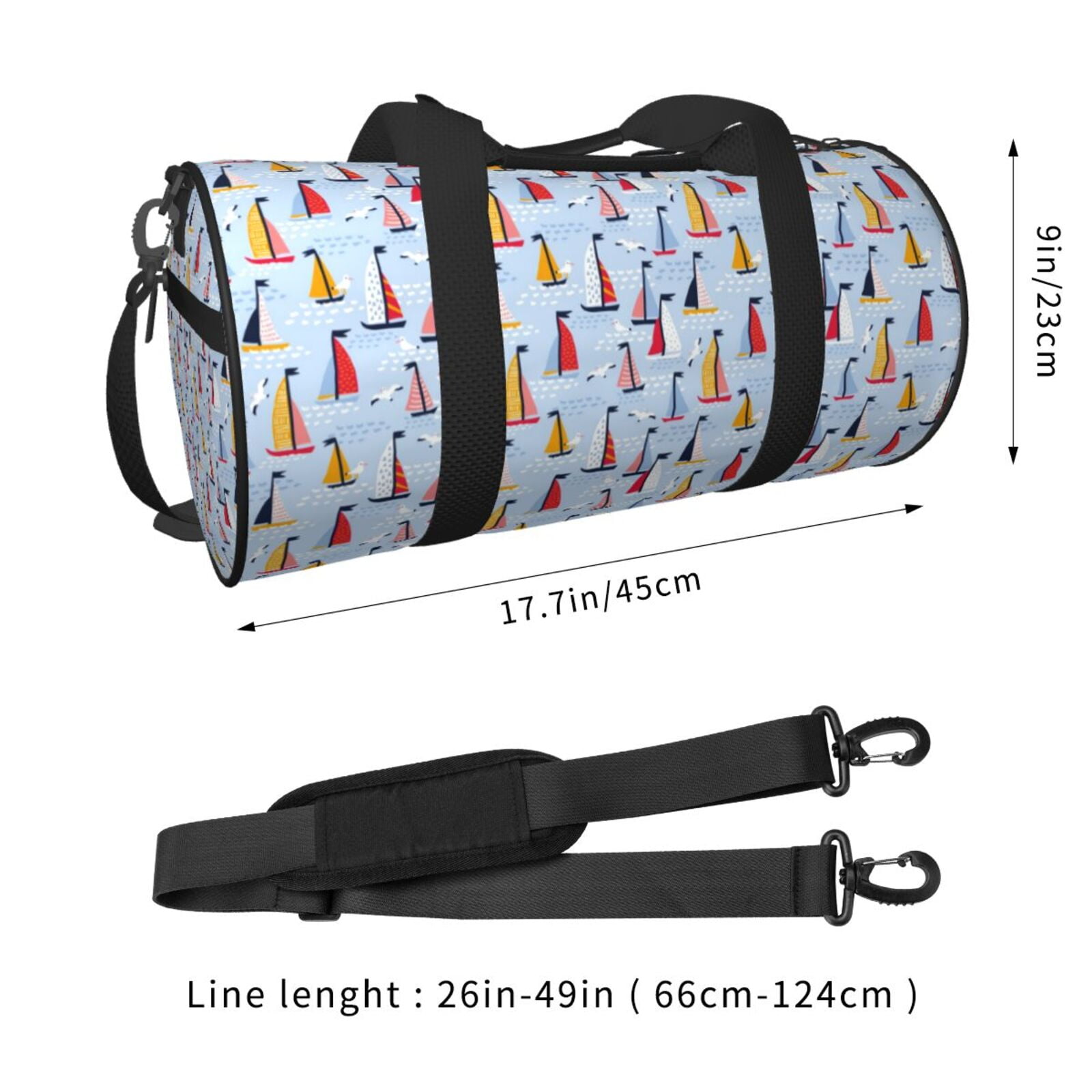 Defioc Sailboats And Seagulls for Travel Duffle Bag,Weekender Bag Carry On Tote Bags Hospital Bag Large Capacity Sport Gym Bag for Men Women Fit for Trave, Gym,Weekend