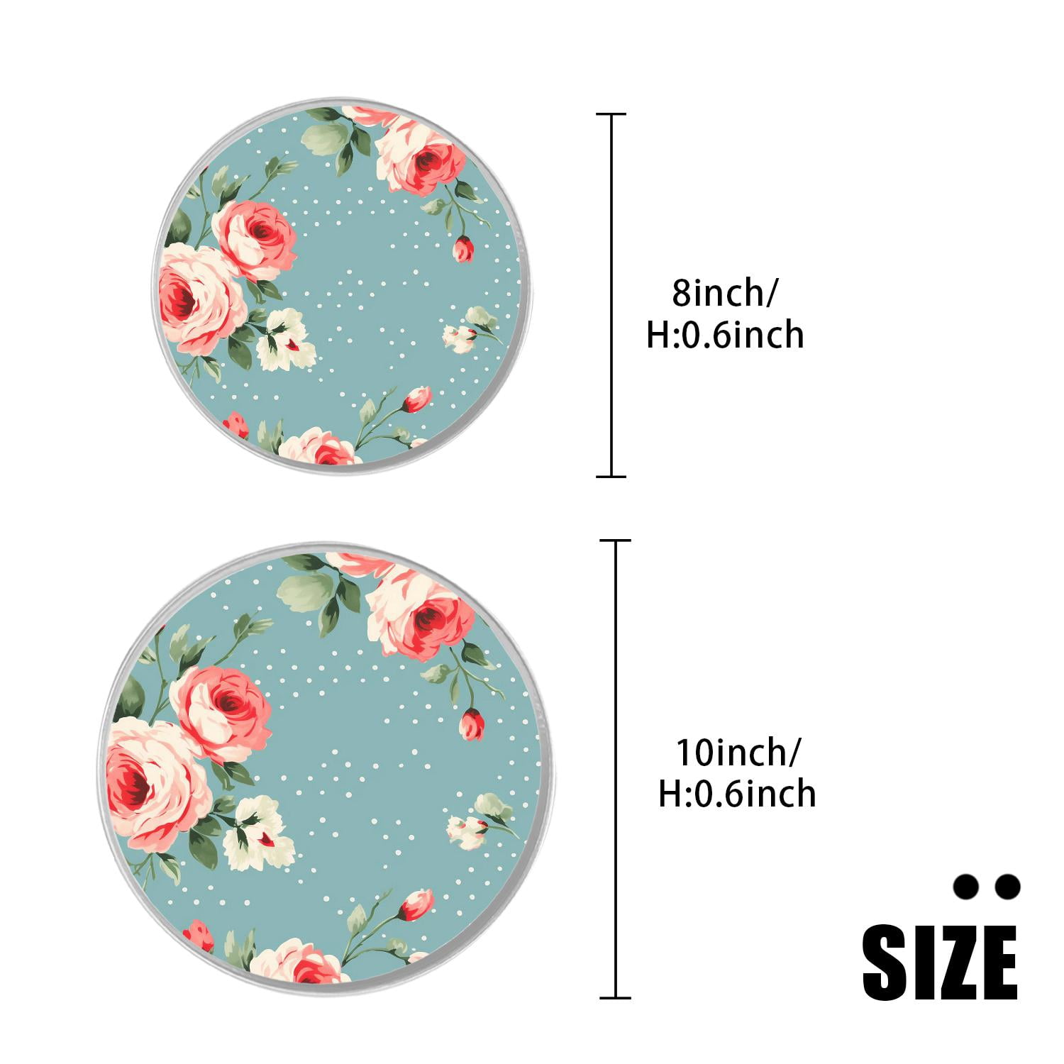 Round Stove Burner Covers 4 Pcs Metal Electric Stove Burner Covers 8Inch And 10Inch ,Bunch Of Spring Flowers Vintage Rose print