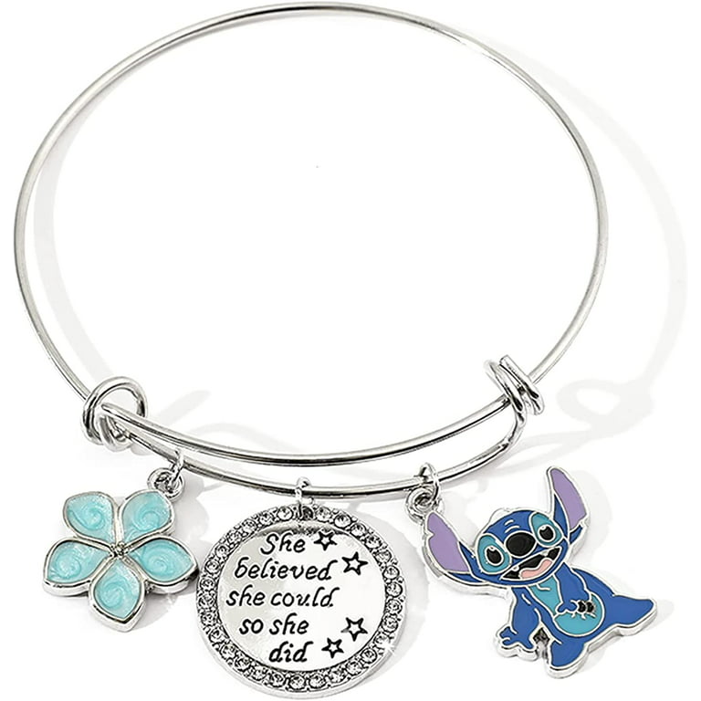 Kefeng Jewelry Stitch Bracelet Lilo and Stitch Gifts for Women Girls Ohana Means Family Friendship Gift Stich Jewelry Charm Bracelets, Adult Unisex
