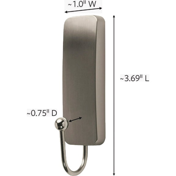 Command Decorative Wall Hook Brushed Nickel - Medium, 2 Strips, ys/m, Metal