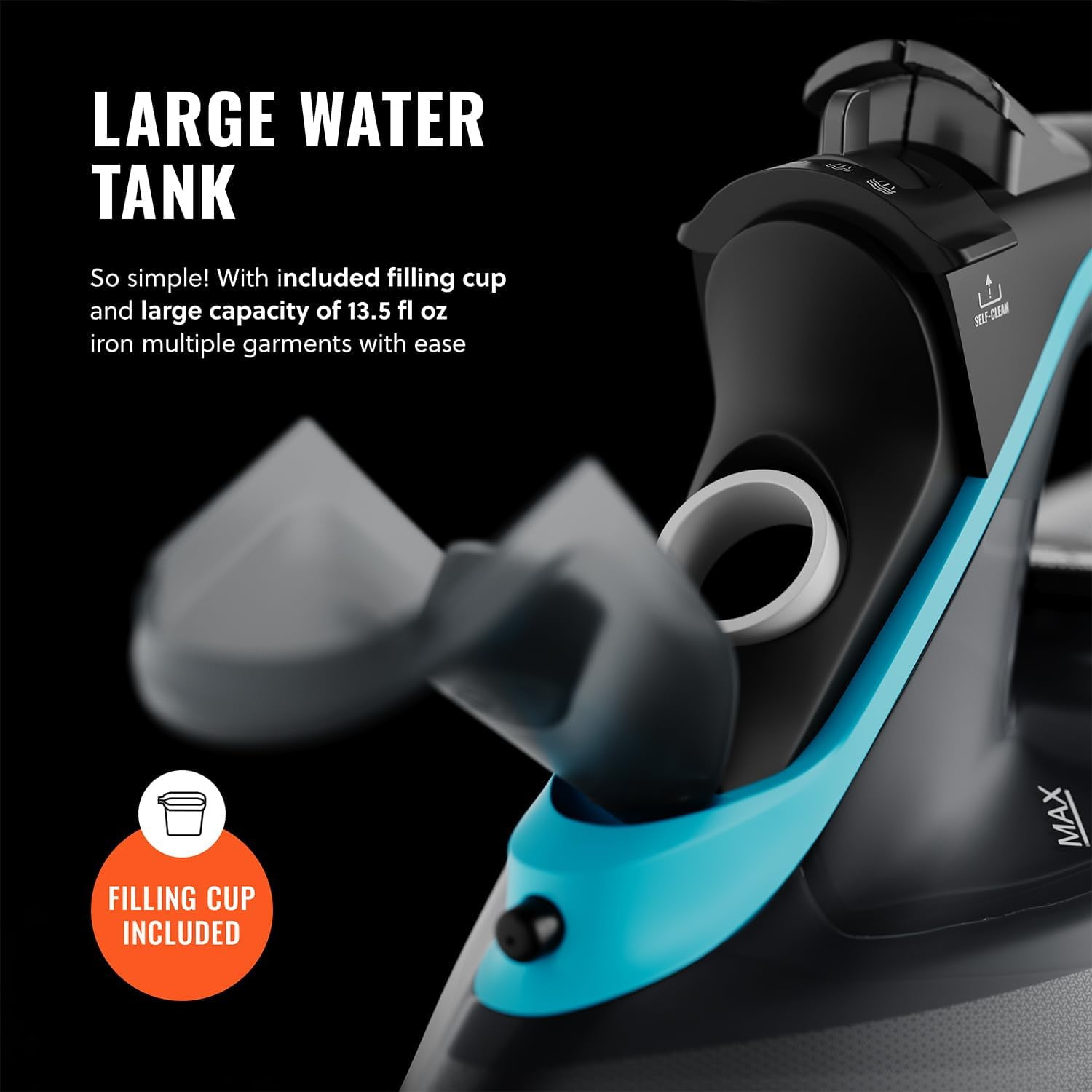 SteamBurst+ 1750W Steam Iron with Ceramic Soleplate for All Fabrics
