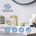 thumbnail image 3 of KINGTACK Bathroom Faucet for Sink 3 Hole, 8 inch Brushed Gold Bathroom Faucet with Pop Up Drain, 2 Handle Vanity Faucet with Water Supply Hoses, 3 of 8