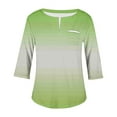thumbnail image 5 of Mikilon Plus Size Tops for Women Summer V-Neck 3/4 Sleeve Blouse Casual Loose Gradient Color Shirts, 5 of 5
