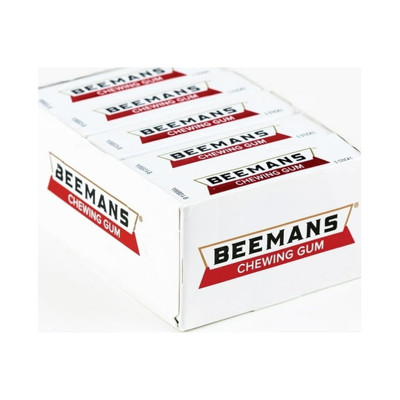 Beeman Chewing Gum, Mint Flavor, 20 Packs, 5 Sticks Each (100 Total Pieces)