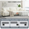 thumbnail image 5 of 110" L Shaped Modern Boucle Sofa Modular Sectional Cloud Couch with Ottoman, Tufted 4-Seat Deep Seat Sofa with Pillows for Living Room, Bedroom and Apartment, Cream White, 5 of 9