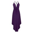 thumbnail image 4 of UPPADA Plus Size Summer Dress for Women Soft Spaghetti Strap Sleeveless Sundress Summer Midi Dress Hawaiian Bohemian Beach Cover up Dress Solid Casual Dress Purple,XXL, 4 of 6