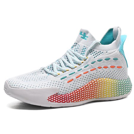 

Homeex Men s Flyknit Fashion Casual Men s Shoes Cement Floor Sneakers White moon 38