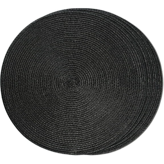 XiaoEn Round Braided Placemats Set of 4 Table Mats for Dining Tables Woven Washable Non-Slip Place mats 15inch (Turquoise, 4pcs)