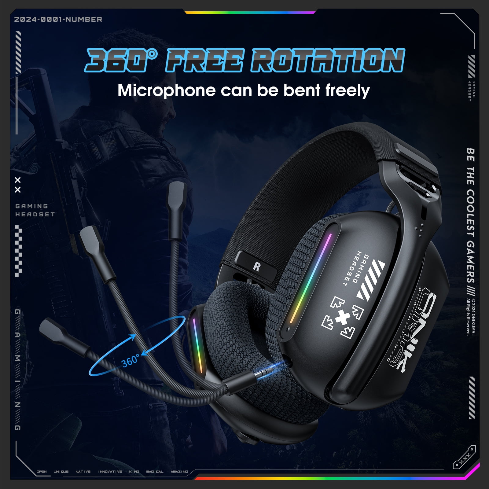 GT808 Wireless Gaming Headset Active Noise Cancellation Overhead Bluetooth Earphones 2.4G With Microphone For Computer And Mobile Device