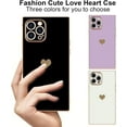 thumbnail image 6 of Compatible with iPhone 13 Pro Case  Cute Plating Gold Luxury Love Heart Phone Case for Women Girls Shockproof Raised Full Camera Lens Protection Bumper Cover for iPhone 13 Pro, Black, 6 of 14